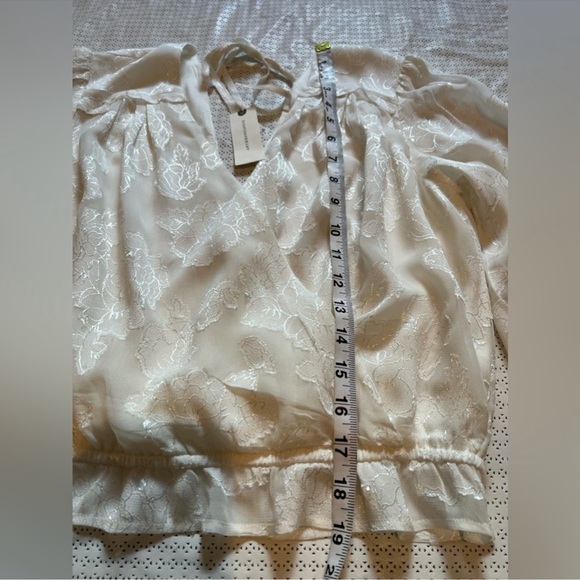 Anthropologie Sheer Surplice Blouse S - Picture 9 of 14